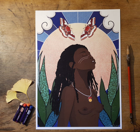 "Dawn Rising" A3 Dreadlock Art Print