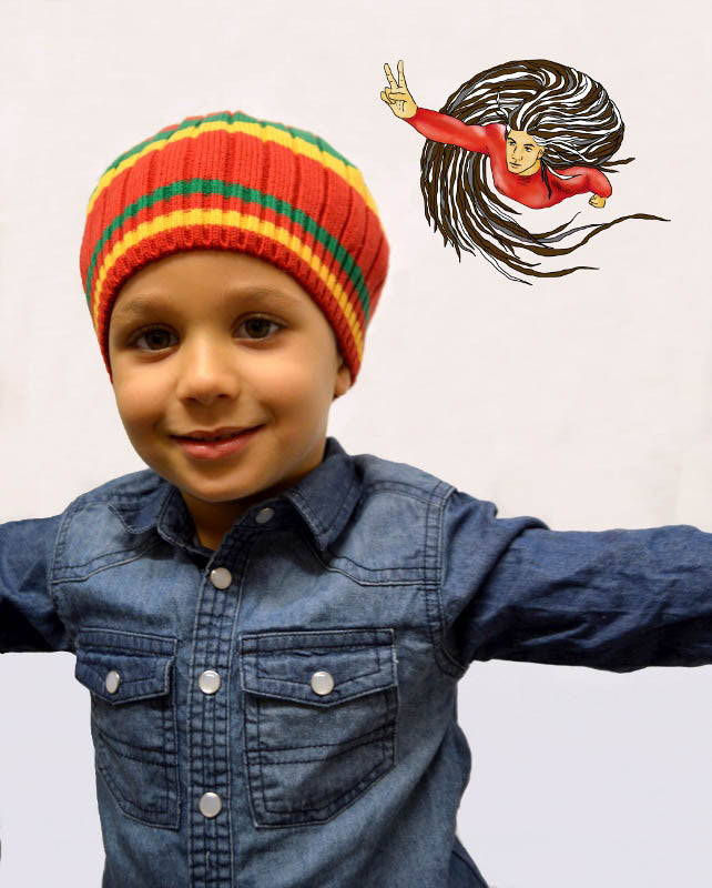 Rasta Long Dreadlocks Hat - Honeycomb Visor Cap With Polka Dots - One Size Men's
