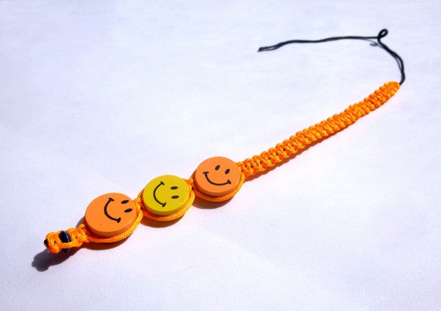 Orange Smiley Face Tie-in Dread Jewel